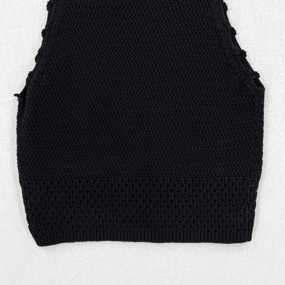ARITZIA WILFRED Sunset Top Womens Small Black Crochet Cropped Strappy Tank - Picture 6 of 12